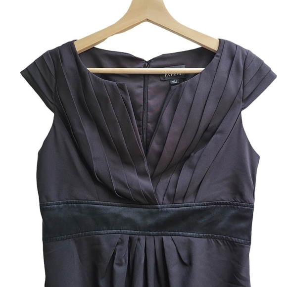 Beautiful Adrianna Papell Black Dress with Pleated Neckline Detail, Size Small - Picture 3 of 10